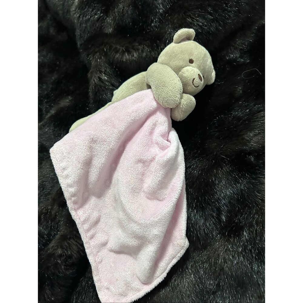 Carter’s Child of Mine‎ Teddy Bear Plush Rattle Lovey Security Blanket Pink 13”